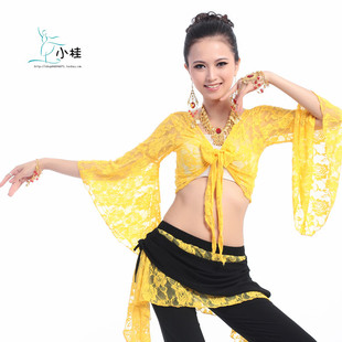 新款广场舞上衣舞蹈服装练习蕾丝披肩 印度舞演出喇叭长袖 特价