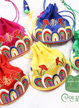 韩国原装进口五福袋子/绣花福袋子/嫁妆品H-P01264