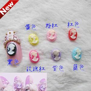 美甲饰品 手机美容 日系贴饰 DIY饰品 树脂3D美人头像 6*8mm