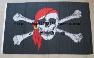 海盗旗骷髅旗 万圣节海贼王加勒比海盗旗子 4号主题酒吧装饰旗