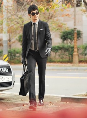 韩国代购 2023冬季新款 男士韩版商务休闲贴袋修身西服 110506