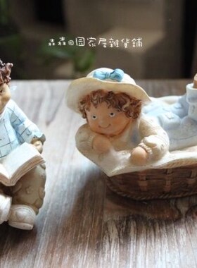 样品美式乡村风小男孩古董娃娃