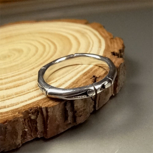 节节高纯银古风戒指