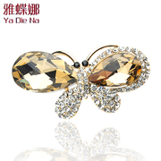 Ya na rhinestone Butterfly hair clip Korea Crystal hairpin hair clip hair accessories Q0045