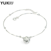 YUKI jewelry Korean fashion Scrubs foot chain Silver 925 Silver elegant football baby