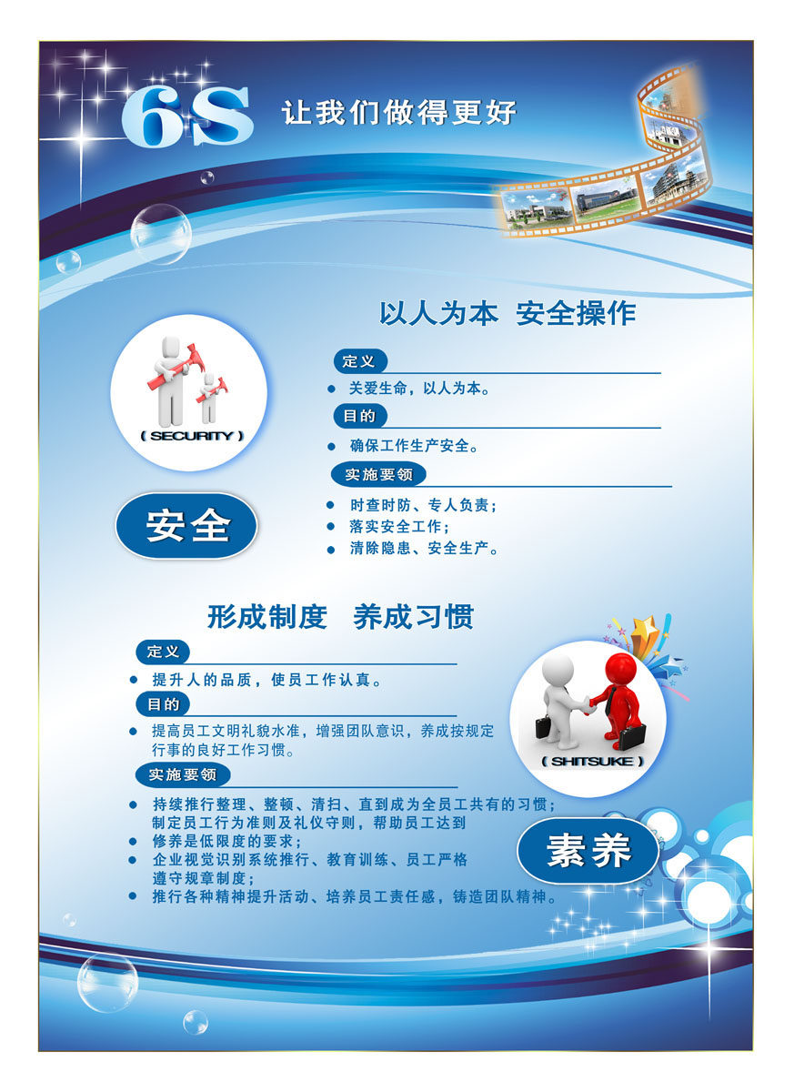 695海报印制海报展板素材58企业文化6s管理安全挂图