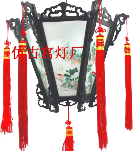 中式宫灯壁灯灯具古典木艺手绘仿古木制宫灯客厅壁灯明清酒店古建