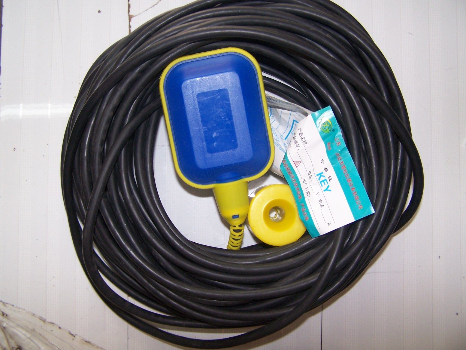 兴化雪松浮球液位控制器key水位液位开关扁浮球3米5米10米15米