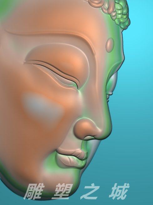 精雕图 浮雕图 灰度图 电脑雕刻图 jdp文件 佛侧脸像