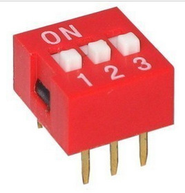 DS-03拨码开关红色3位2.54mm3P编码开关6脚平拨开关蓝色直插