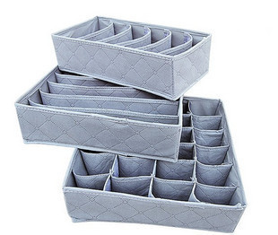 0596竹炭带拉链衣物收纳整理三件套 除味收纳盒(经济装