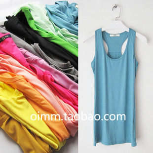莫代尔棉工字型背心吊带紧身纯色 HUMU背心女修身 第二件半价