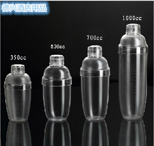 酒吧PC树脂雪克壶摇摇杯子 带刻度杯摇酒器调酒壶 搅拌奶茶1000CC