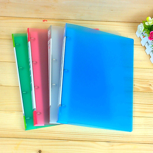 3孔打孔夹a4半透明 三孔o型文件夹三孔活页文件夹 3孔资料夹