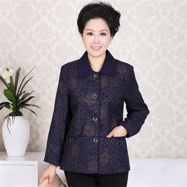 时尚风老奶奶妈妈装长袖两用衫