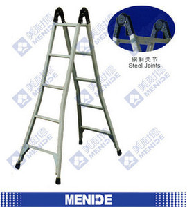 新款耐登 铝合金人字梯 二关节折梯 铝合金梯子 工业梯子 2.5米 3