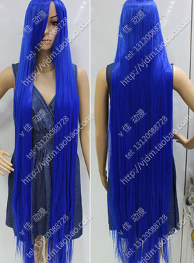 cosplay假发假毛 海蓝色150cm长发/深蓝色1.5米5加厚 长直发 正品