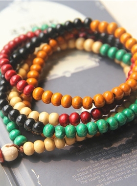 多层珠子街头风饰品情侣手链