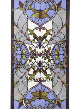 地中海钢化Tiffany 透光艺术玻璃玄关隔断屏风门芯吊顶帝凡尼蓝色