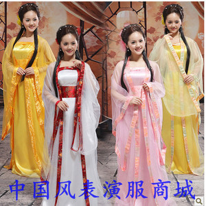 古装古筝新款嫦娥服七仙女多色贵妃装唐装汉服表演服舞台服装