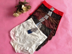 5条包邮～依可璐莫代尔竹炭纤维无骨高腰收腹蕾丝女士三角内裤277