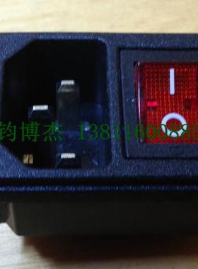 台湾【JEC】电源插座4脚红色220V开关二合一AC插座JR-101-1FSA