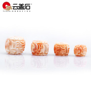 Cloud cover Shi Tianran grade a lapis lazuli carving mantra Lotus Flower barrel beads of blood across the beads matching beads hand-DIY