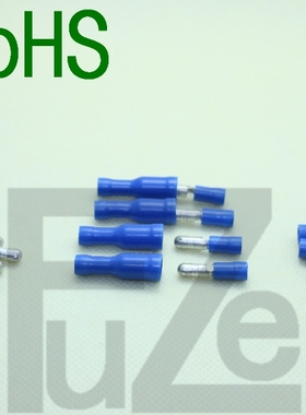 源利端子 子弹头母头F2-4B 蓝色护套2.5平方 100只圆形接头孔