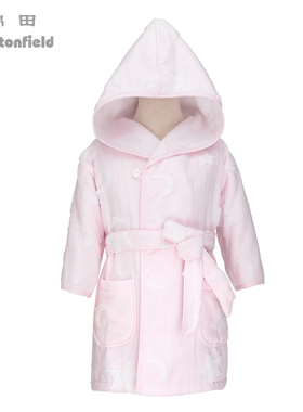 棉田正品 星月童话纯棉纱布儿童浴衣 柔软亲肤毛巾料浴袍BR2904