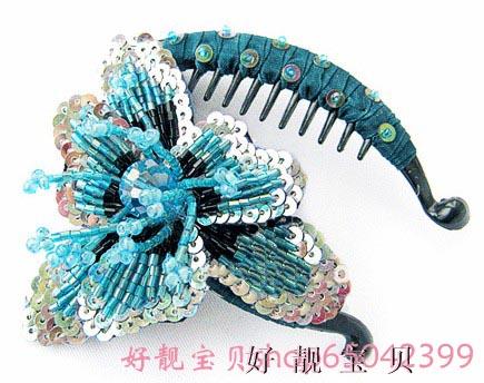 【48包郵】茜子風/西子she絢麗藍魚尾夾/豎夾s/發飾