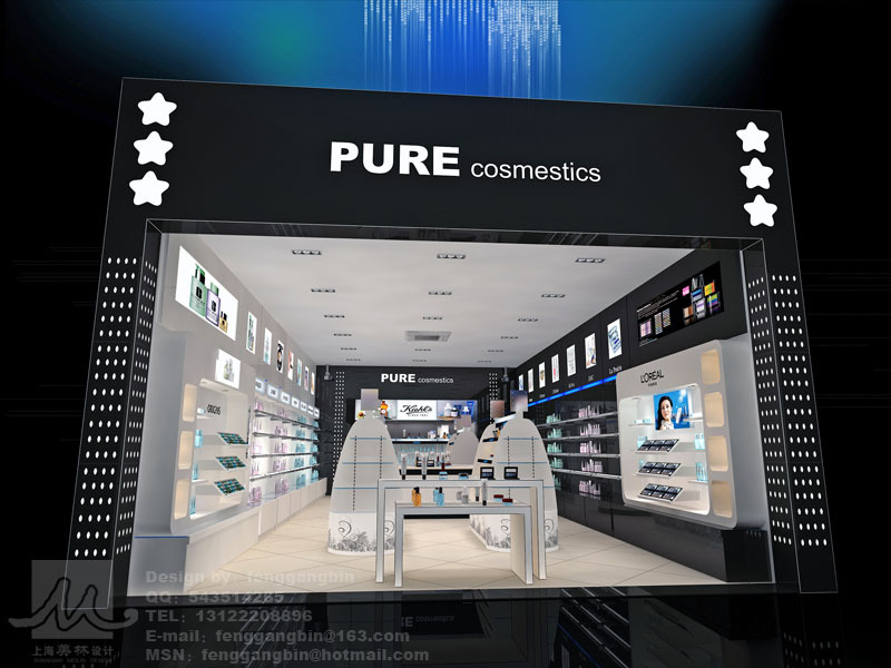 化妆品专卖店设计 3d效果图