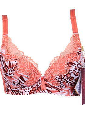 包邮美思正品内衣女AB杯上薄下厚蕾丝豹纹调整聚拢型文胸女FA556