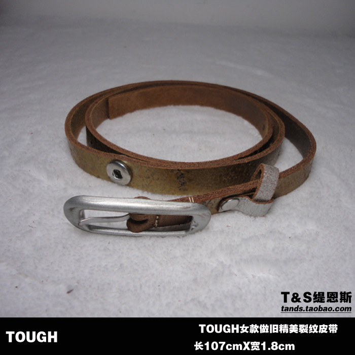 Salad正品代购TW7163头层牛皮时尚做旧裂纹女款皮带腰带包邮