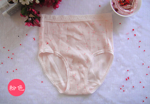 外贸原单日单纯棉100%全棉碎花高腰女式三角内裤有大码