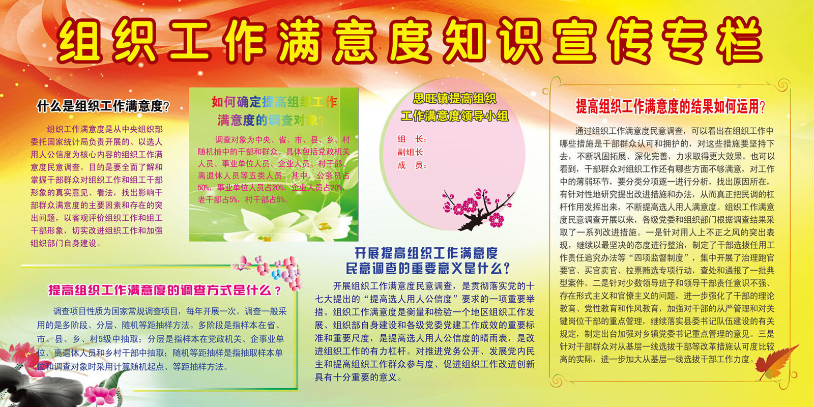 海报印制667展板素材855组织工作满意度知识宣传专栏