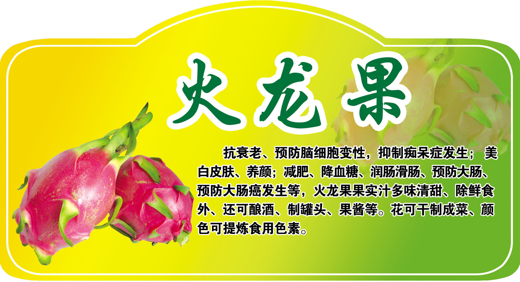 614海报印制海报展板素材876超市吊牌水果介绍之火龙果