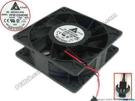 台达变频器风扇PFB1224EHE 12CM 12038 24V 1.08A 两线 保2年