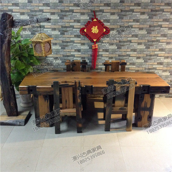 船木办公桌茶桌 老船木茶台茶几茶桌船木会议桌大班台