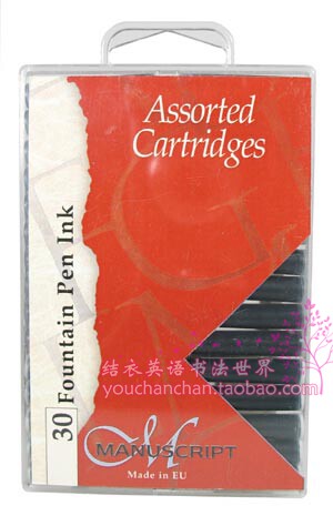 英国进口书法钢笔彩色墨胆