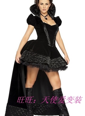 万圣节迪士尼古堡黑色魔女装皇后装公主裙COSPLAY夜店DS演出服装