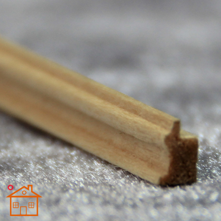 1:12娃娃屋diy装修迷你模型材料 弧棱腰线木线条 白色/素坯可上色