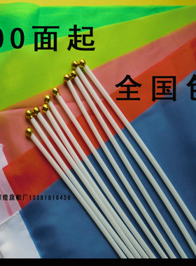手摇旗 小彩旗 小挥旗 国旗 飘旗 30*40 手摇旗 彩色