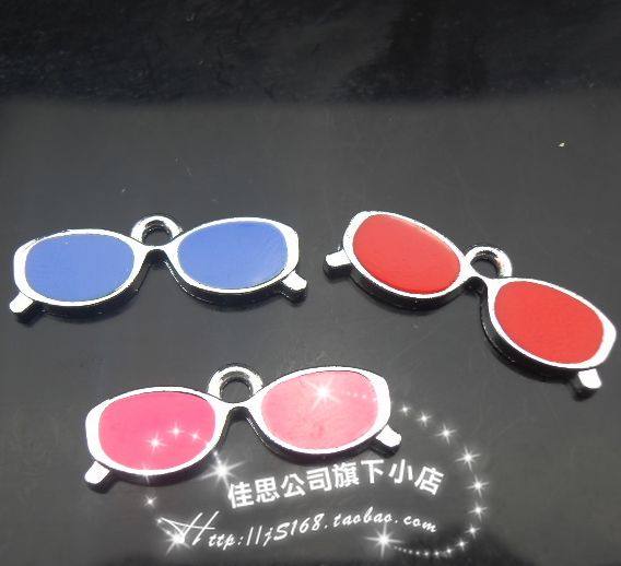 【滴油眼镜吊坠】DIY饰品配件散件精品外贸厂家货源项链小吊坠
