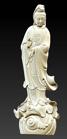 圆雕图 三维立体 stl 3d打印 模型 精雕图 灰度图/圆雕观音1