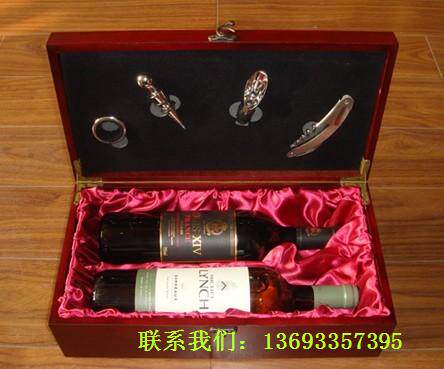 北京现货单双红木酒盒四六瓶红酒木盒雕刻定做喷漆礼品盒定制特价