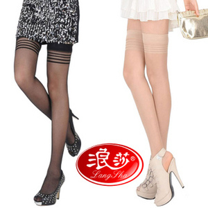十双起包邮浪莎长筒袜丝袜子高筒袜夏季超薄  黑色肉色过膝长统袜
