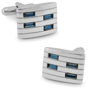 斯巴达 纵横四海 2色任选 男士袖扣人造水晶不锈钢材质 袖扣 袖钉