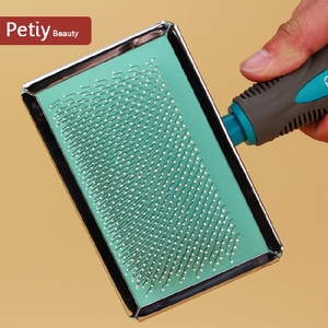 包邮宝丽Petiy 圆点塑料柄气垫按摩梳猫梳宠物狗针梳犬猫美容梳子