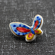 Hand Kung Fu hand-painted colorful Butterfly brooch pin candy-color super cute ceramic jewelry women Rainbow colors