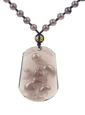 黑曜石玉兔项链饰品吊坠